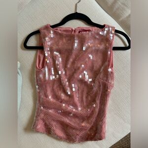 Staud Eton Sequin Top in Pink